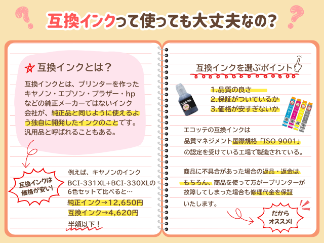 互換インクって使って大丈夫なの？家庭だけでなくビジネスにもおすすめ！